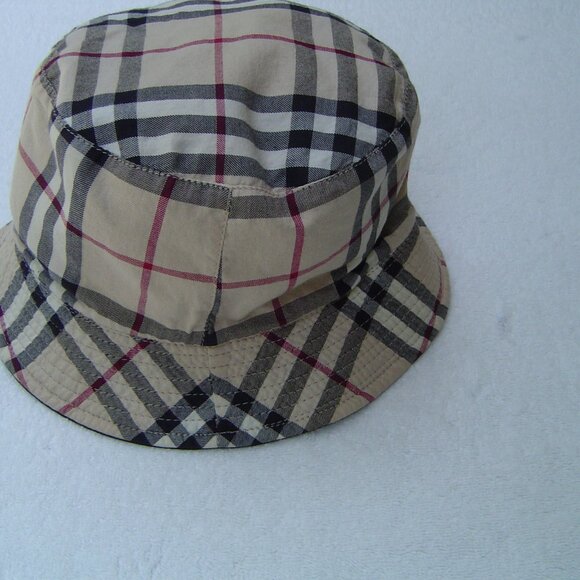 Burberry Tan and Black Plaid Bucket Hat - Picture 1 of 13